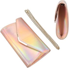 img 2 attached to 👛 Iridescent Leather Evening Shoulder Crossbody Handbag Set with Wallet - Perfect for Women Seeking Stylish Crossbody Bags