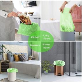 img 2 attached to MAVGV 4 Gallon Small Trash Bags (Green): 100 Pcs Strong Bathroom Wastebasket Can Liners for Home Office Kitchen