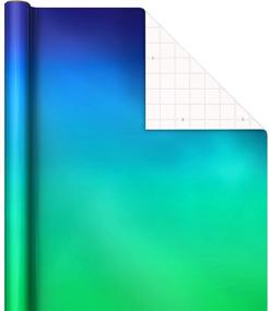 img 1 attached to 🎁 Hallmark Ombre Foil Wrapping Paper with Cut Lines (3 Rolls: 60 sq. ft. ttl) - Blue Green, Silver Gold, Red Purple