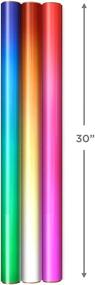 img 2 attached to 🎁 Hallmark Ombre Foil Wrapping Paper with Cut Lines (3 Rolls: 60 sq. ft. ttl) - Blue Green, Silver Gold, Red Purple