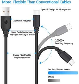 img 3 attached to Быстрое автомобильное зарядное устройство USB-C с высокой скоростью зарядки и набором из 2 кабелей типа C длиной 6 футов – совместимо с Samsung Galaxy S21, Moto, Pixel 5/4a XL и другими!