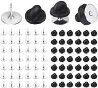 📌 beadnova 50 pairs pin backings tie tacks blank pins with rubber pin backings pin backs for crafts - silver black, 50 sets logo