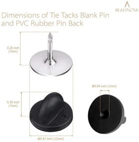 img 2 attached to 📌 BEADNOVA 50 Pairs Pin Backings Tie Tacks Blank Pins with Rubber Pin Backings Pin Backs for Crafts - Silver Black, 50 Sets