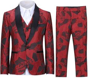 img 4 attached to SWOTGdoby Tuxedo Formal Jacquard Pieces Boys' Clothing: Impeccable Style for Special Occasions