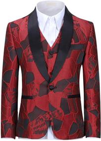 img 3 attached to SWOTGdoby Tuxedo Formal Jacquard Pieces Boys' Clothing: Impeccable Style for Special Occasions