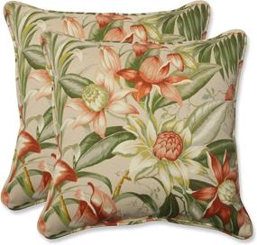 img 3 attached to 🌸 Pillow Perfect Outdoor/Indoor Floral Glow Tiger Stripe Throw Pillows, 18.5" x 18.5", Botanical 2 Pack