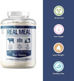 img 3 attached to 🥞 Real Meal by NutraOne - Maple Cinnamon Lean Meal Replacement Powder for Weight Loss & Diet - Grass-Fed Whey, Coconut Oil, Organic Oats (2.6 lbs)