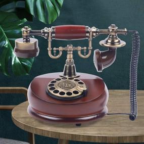 img 4 attached to Gdrasuya10 Vintage Phone Rotary Dial Retro Old Fashioned Landline Telephone For Home Office Cafe Bar Decor (Style 5)