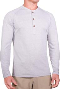 img 4 attached to Sleeve Henley Shirts Fitted Stretch Men's Clothing in Shirts