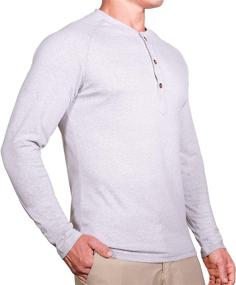 img 3 attached to Sleeve Henley Shirts Fitted Stretch Men's Clothing in Shirts