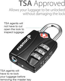 img 3 attached to 🔒 TSA Approved Luggage Locks (3 Pack), Fosmon Open Alert Indicator 3 Digit Combination Padlock Codes with Alloy Body for Travel Bags, Suitcases, Lockers, Gym, Bike Locks or Other