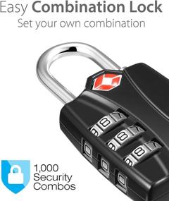img 1 attached to 🔒 TSA Approved Luggage Locks (3 Pack), Fosmon Open Alert Indicator 3 Digit Combination Padlock Codes with Alloy Body for Travel Bags, Suitcases, Lockers, Gym, Bike Locks or Other