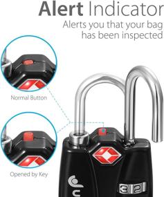 img 2 attached to 🔒 TSA Approved Luggage Locks (3 Pack), Fosmon Open Alert Indicator 3 Digit Combination Padlock Codes with Alloy Body for Travel Bags, Suitcases, Lockers, Gym, Bike Locks or Other