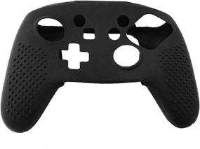img 1 attached to 🎮 Black Silicone Protective Case for Switch Pro Controller by Jadebones - Includes 8 Stick Grips