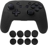 🎮 black silicone protective case for switch pro controller by jadebones - includes 8 stick grips logo
