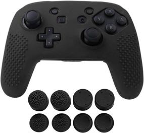 img 4 attached to 🎮 Black Silicone Protective Case for Switch Pro Controller by Jadebones - Includes 8 Stick Grips