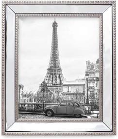 img 3 attached to Isaac Jacobs 8x10 Champagne Mirror Bead Picture Frame: Elegant Dotted Border for Wall Display, Tabletop & Photo Gallery