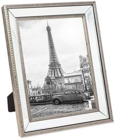 img 4 attached to Isaac Jacobs 8x10 Champagne Mirror Bead Picture Frame: Elegant Dotted Border for Wall Display, Tabletop & Photo Gallery