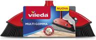 🧹 vileda multi rubber broom: indoor and outdoor use - hard & soft rubber - ideal for pet & human hair - red/black, 34 x 13.5 x 4 cm logo