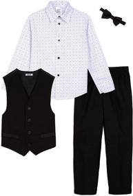 img 2 attached to 👔 Calvin Klein Boys' 4-Piece Formal Suit Set with Dress Shirt, Bow Tie, Suit Vest & Dress Pants