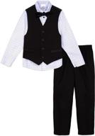👔 calvin klein boys' 4-piece formal suit set with dress shirt, bow tie, suit vest & dress pants logo