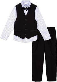 img 3 attached to 👔 Calvin Klein Boys' 4-Piece Formal Suit Set with Dress Shirt, Bow Tie, Suit Vest & Dress Pants