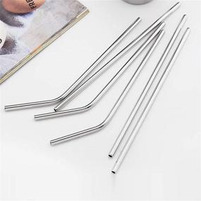 img 1 attached to 🥤 Reusable Stainless Steel Straws with Silicone Tips - 16PCS Set for 20-30oz Cups (Silver) - Includes Cleaning Brush