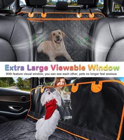 img 3 attached to 🐶 URPOWER Dog Seat Covers: 100% Waterproof, Detachable Mesh Window, Nonslip Pet Bench Seat Cover with Storage Pockets - Ultimate Protection for Cars, Trucks, and SUVs