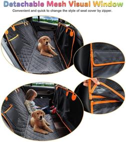 img 2 attached to 🐶 URPOWER Dog Seat Covers: 100% Waterproof, Detachable Mesh Window, Nonslip Pet Bench Seat Cover with Storage Pockets - Ultimate Protection for Cars, Trucks, and SUVs