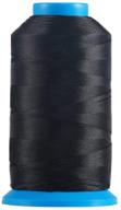 🧵 оптимизированная для seo: черная связанная нейлоновая нить для шитья 1500 ярдов - размер 69 t70 210d/3 - совместима с вышивальными машинами, кожаными сумками, обувью и холстом - цвет: черный логотип