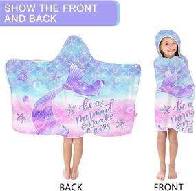 img 2 attached to 🧜 Bonsai Tree Mermaid Kids Beach Towel with Hood: Mermaid Tail Microfiber Hooded Poncho Towel for Toddler Girls 30”x50