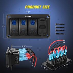 img 3 attached to 🚗 Nilight 3 Gang Rocker Switch Panel with Dual USB Charger, Voltmeter, Waterproof 12V 24V DC Rocker Switch for Cars Trucks Boats RVs - Night Glow Stickers, 4.8 Amp, 2 Years Warranty