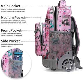 img 3 attached to 🎒 Tilami Rolling Backpack College Butterfly: Stylish and Functional Travel Companion