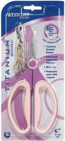 img 1 attached to 🔪 Westcott 6" Titanium Precision Scissors - Violet: Optimal Cutting Efficiency for Delicate Tasks