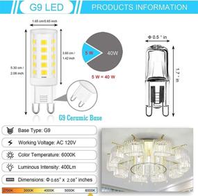 img 1 attached to OHLGT G9 5W Equivalent Daylight Dimmable LED Bulb, 6000K, Pack of 5