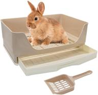 bwogue large rabbit litter box toilet - corner potty trainer with drawer for adult guinea pigs, rabbits, hamsters, chinchillas, ferrets, and small animals логотип