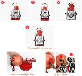 img 1 attached to 🍎 Aiky Apple Peeler and Corer for Pear Apple Pie Cobbler Maker, Stainless Steel Blades, Apple Slicer Peeler Corer with Suction Base, Red Cast Iron Body Kitchen Gadget