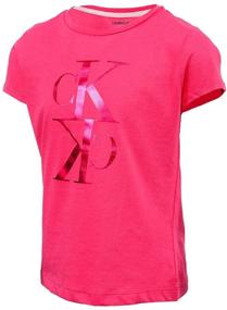 img 2 attached to Calvin Klein Girls Little Anthracite 👚 Tops, Tees & Blouses for Girls' Clothing