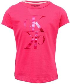 img 3 attached to Calvin Klein Girls Little Anthracite 👚 Tops, Tees & Blouses for Girls' Clothing