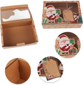 img 1 attached to 🎁 12 Large Christmas Cookie Boxes with Window – Food Grade Kraft Bakery Cupcake Pie Packing Boxes for Christmas Treats, Gifts, Pastry, Candy – Includes 12 Ribbons and DIY Gift Tags