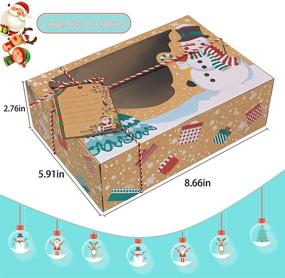 img 2 attached to 🎁 12 Large Christmas Cookie Boxes with Window – Food Grade Kraft Bakery Cupcake Pie Packing Boxes for Christmas Treats, Gifts, Pastry, Candy – Includes 12 Ribbons and DIY Gift Tags