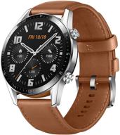 huawei watch gt 2 2019 bluetooth умные часы, улучшенное время работы от аккумулятора до 2 недель, водонепроницаемые, совместимые с iphone и android, 46 мм, международная версия (pebble brown) - без гарантии. логотип