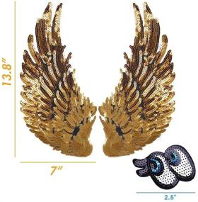 img 3 attached to ✨ Shimmering LOVEINUSA Sequin Wings Set: Gold Angel Wings Iron-On Patches for DIY Fashion