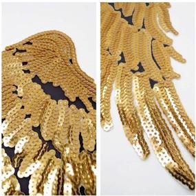 img 2 attached to ✨ Shimmering LOVEINUSA Sequin Wings Set: Gold Angel Wings Iron-On Patches for DIY Fashion