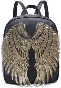 img 1 attached to ✨ Shimmering LOVEINUSA Sequin Wings Set: Gold Angel Wings Iron-On Patches for DIY Fashion