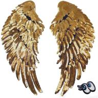 ✨ shimmering loveinusa sequin wings set: gold angel wings iron-on patches for diy fashion logo