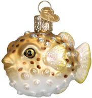 🎄 christmas tree pufferfish ornaments: old world christmas glass blown fish collection логотип