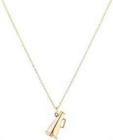 img 2 attached to 📣 Glamorous Gold Tone Cheer Cheerleading Blow Horn Pendant Necklace by LUX ACCESSORIES: A Stylish Statement Piece