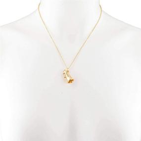 img 3 attached to 📣 Glamorous Gold Tone Cheer Cheerleading Blow Horn Pendant Necklace by LUX ACCESSORIES: A Stylish Statement Piece