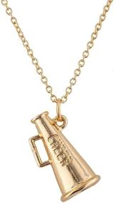 img 4 attached to 📣 Glamorous Gold Tone Cheer Cheerleading Blow Horn Pendant Necklace by LUX ACCESSORIES: A Stylish Statement Piece